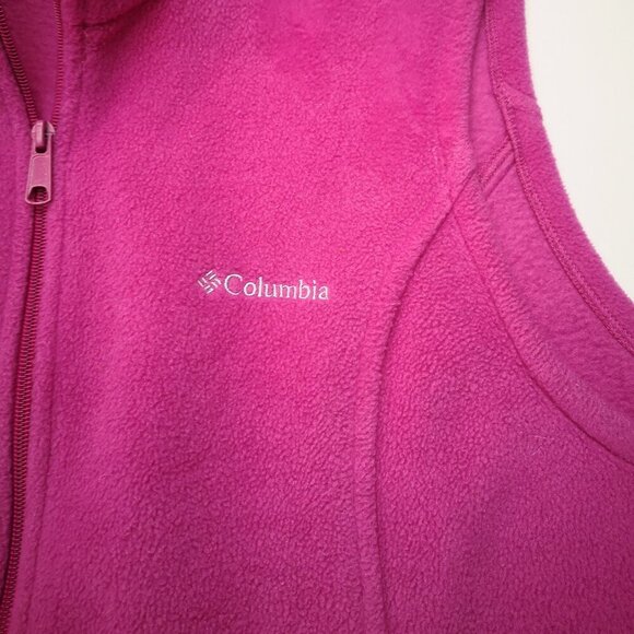 Columbia Sportswear Company Ladies Size XL Hot Pink Full Zip Fleece Vest - Picture 10 of 13